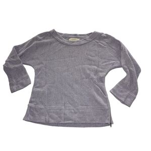 ANN TAYLOR LOFT Sz M Dusty Purple Waffle Knit Wool Angora Blend Pullover Sweater